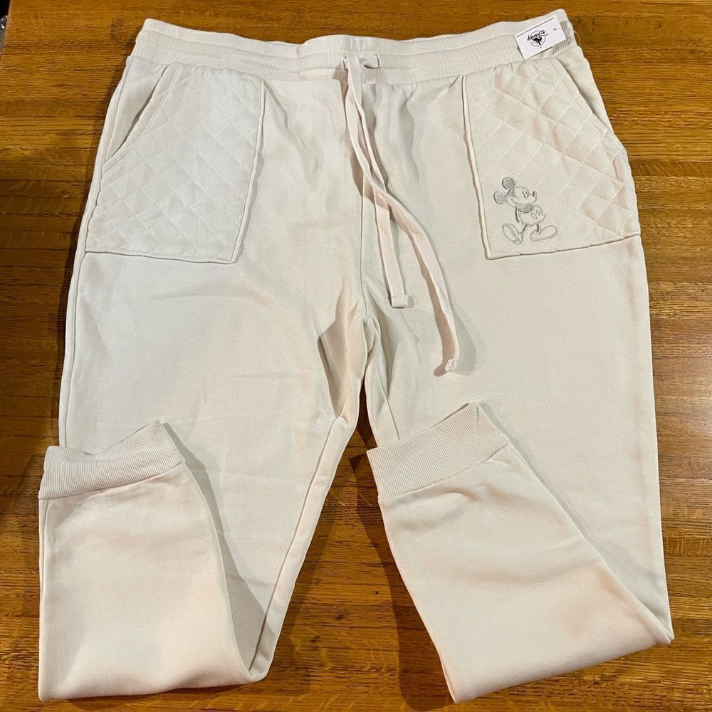 Disney Mickey Mouse Woman’s Cream Sweatpants size 1X NWT